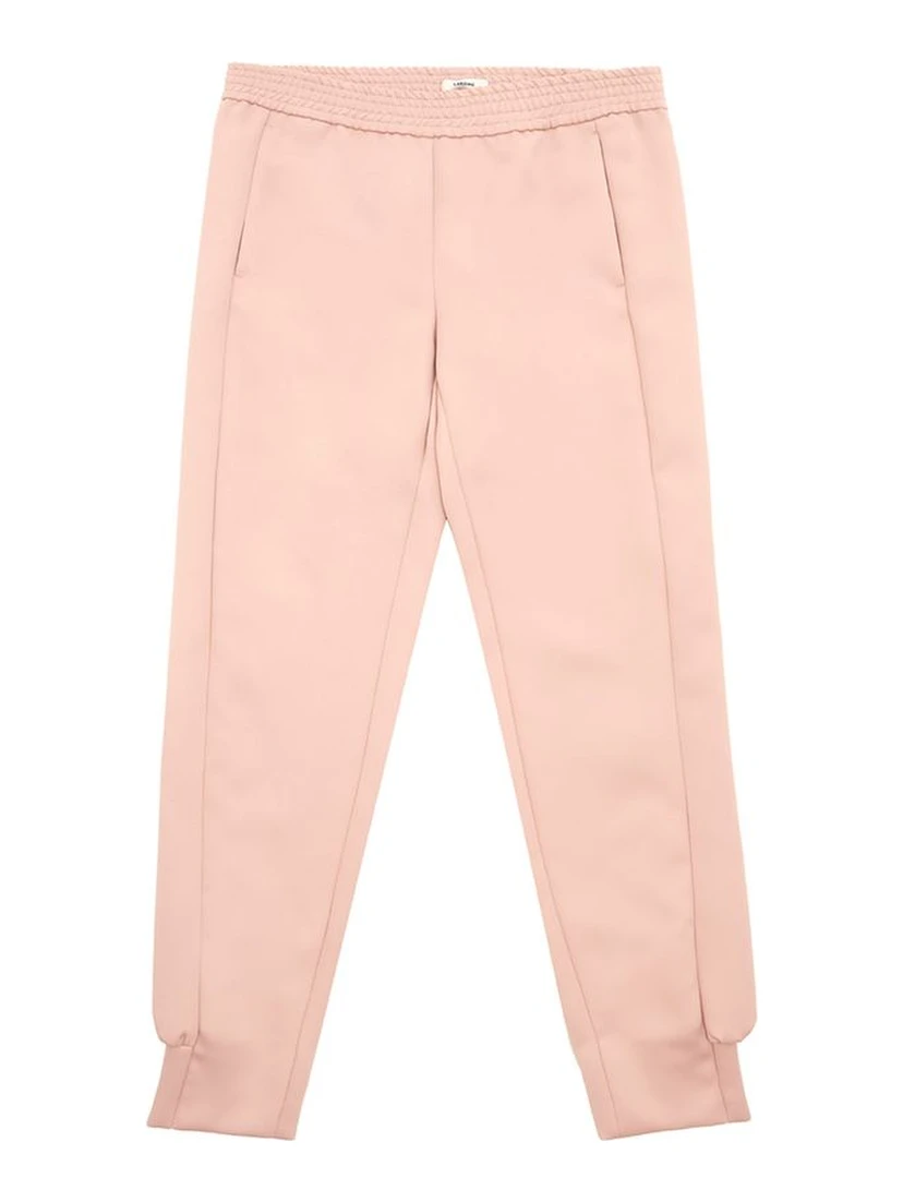 Pink Polyester Casual Pants