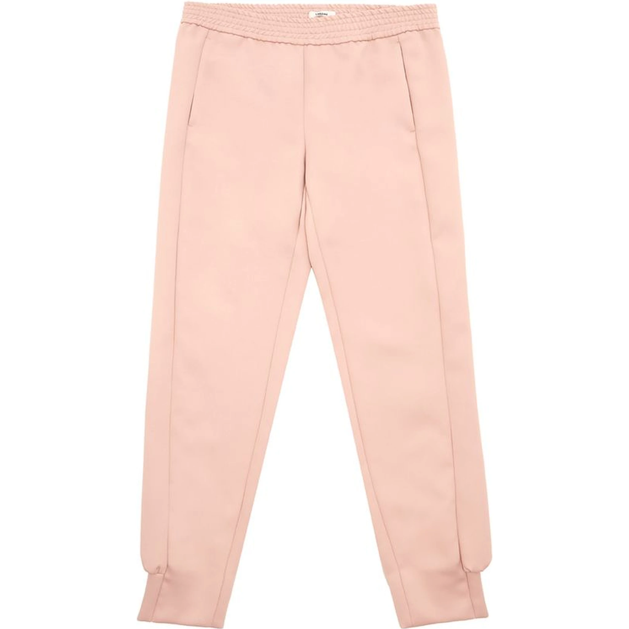 Pink Polyester Casual Pants