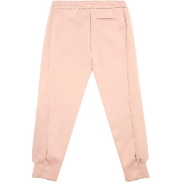 Pink Polyester Casual Pants