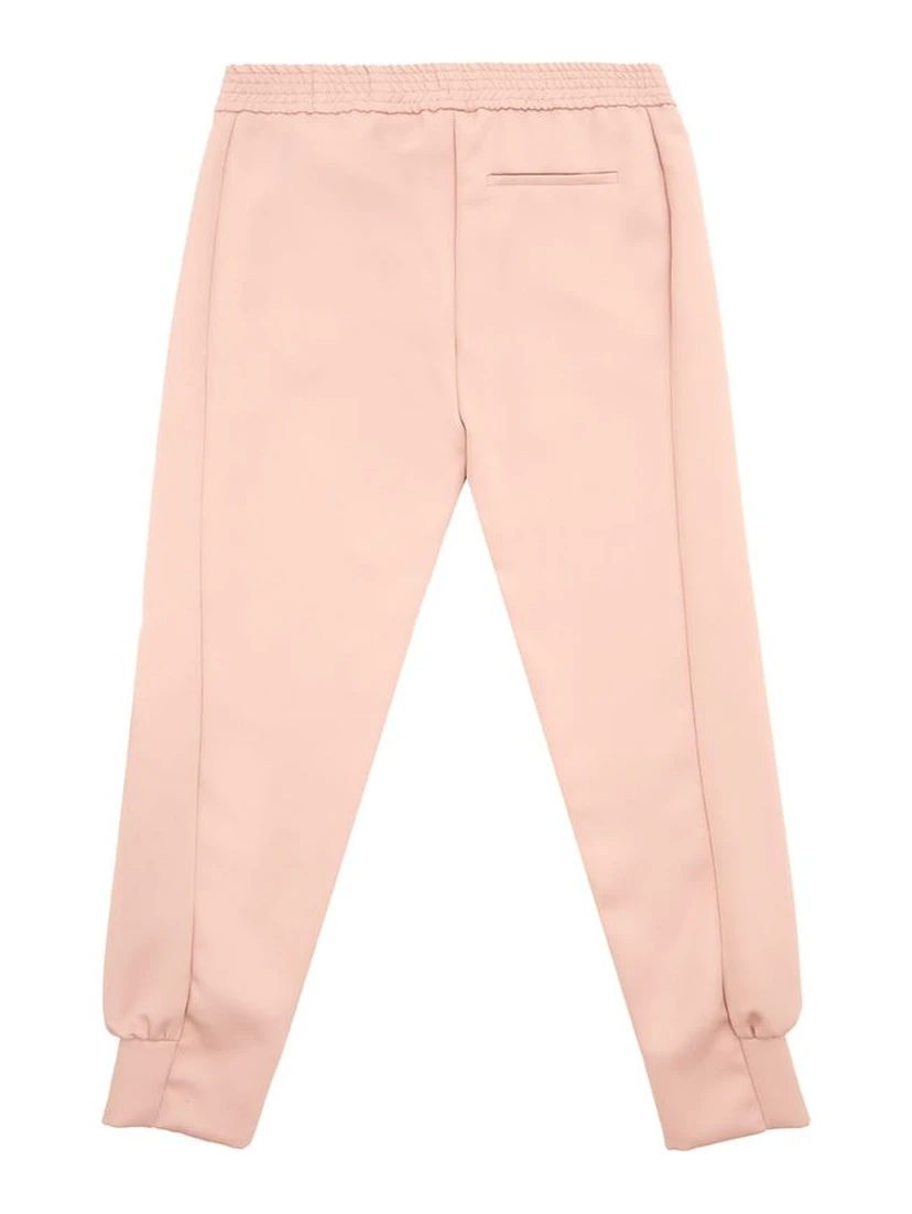 Pink Polyester Casual Pants