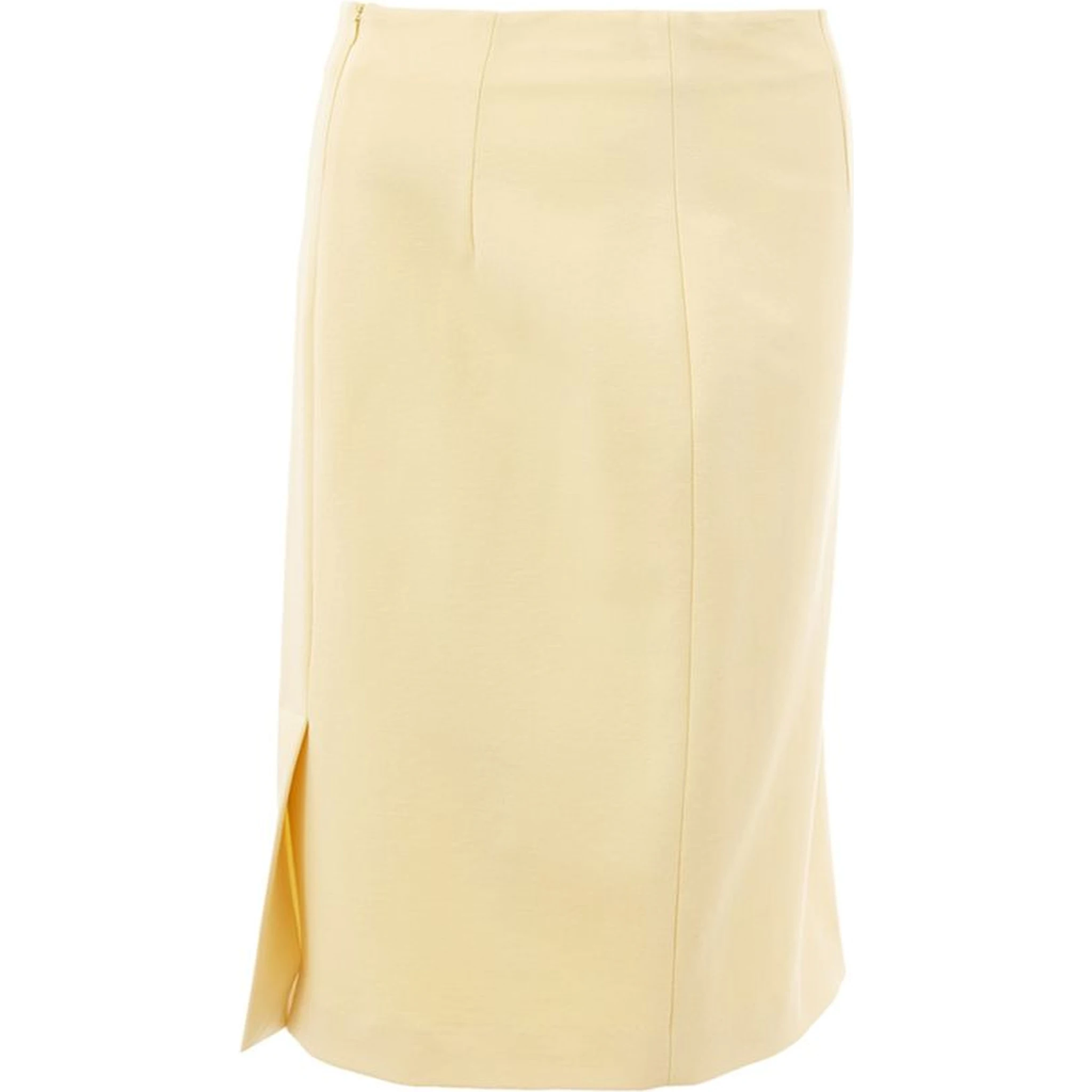 Yellow Viscose Midi Skirt