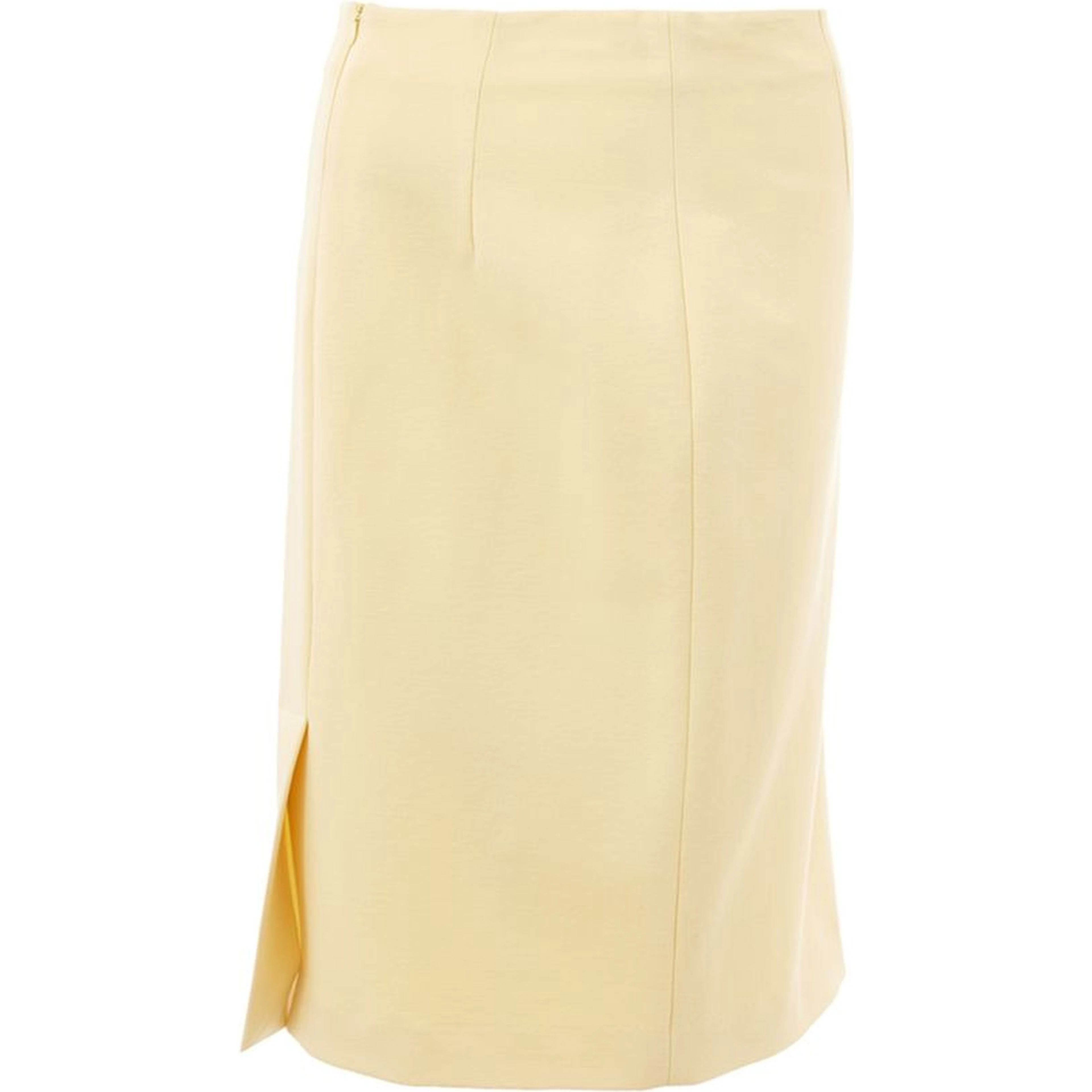 Yellow Viscose Midi Skirt