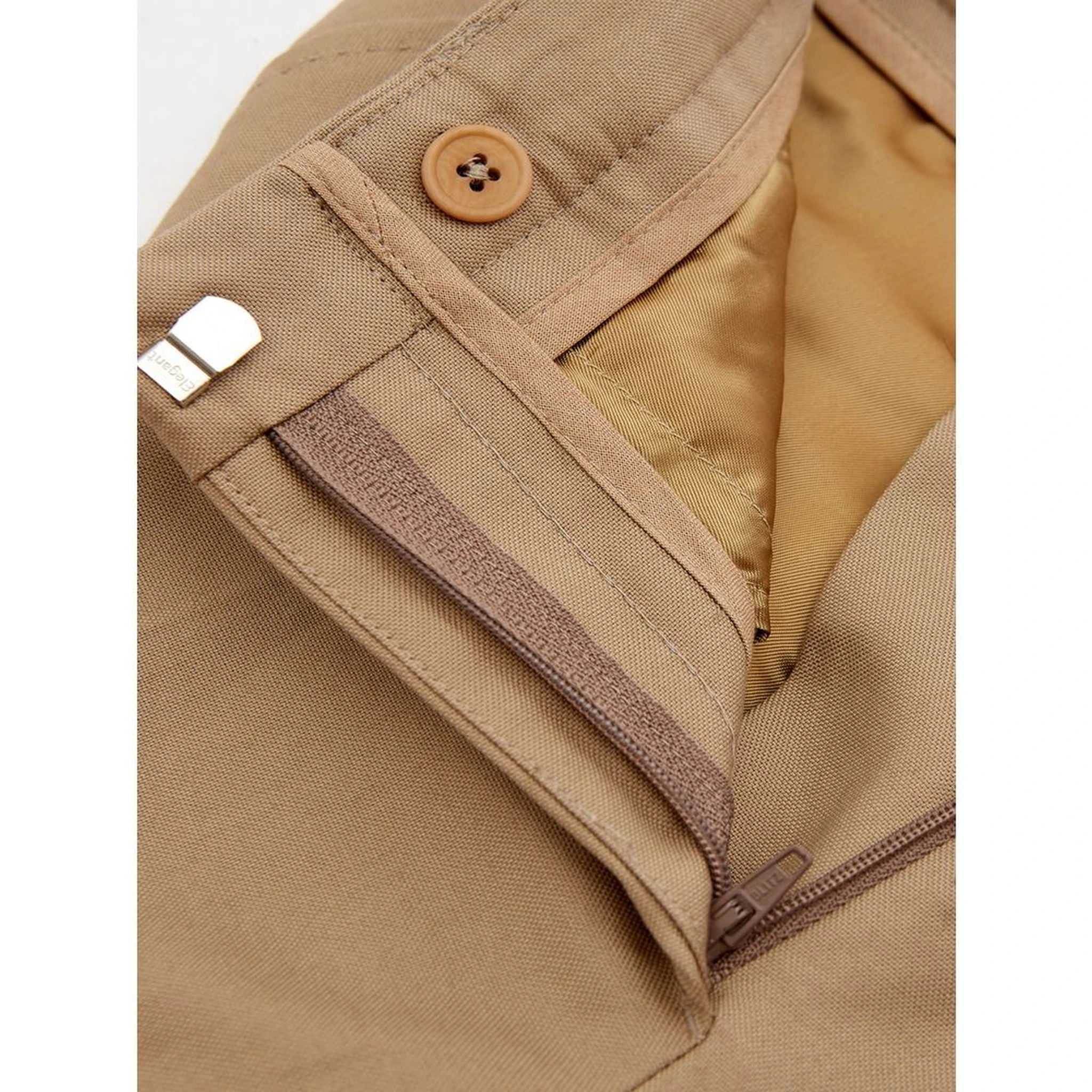 Brown Cotton Chino Pants