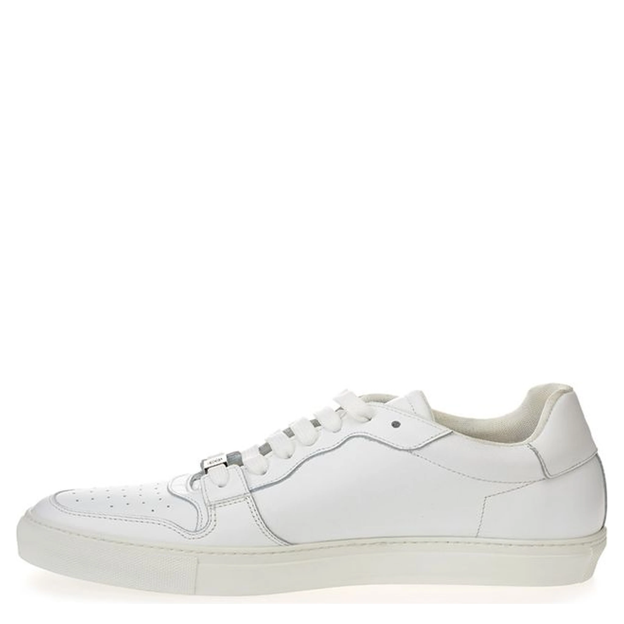 White Leather Low Top Sneakers
