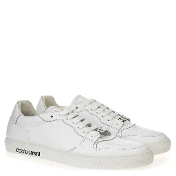 White Leather Low Top Sneakers