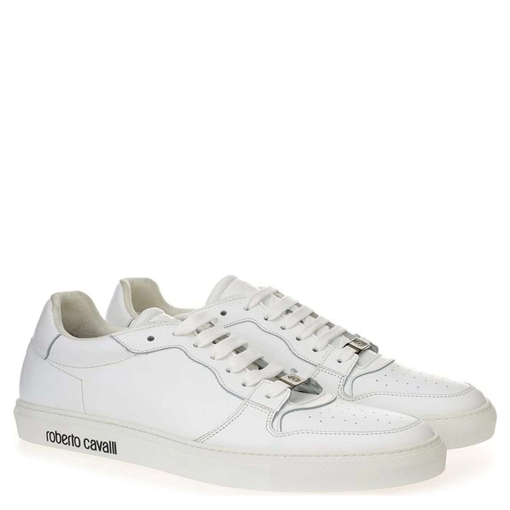 White Leather Low Top Sneakers