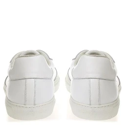 White Leather Low Top Sneakers