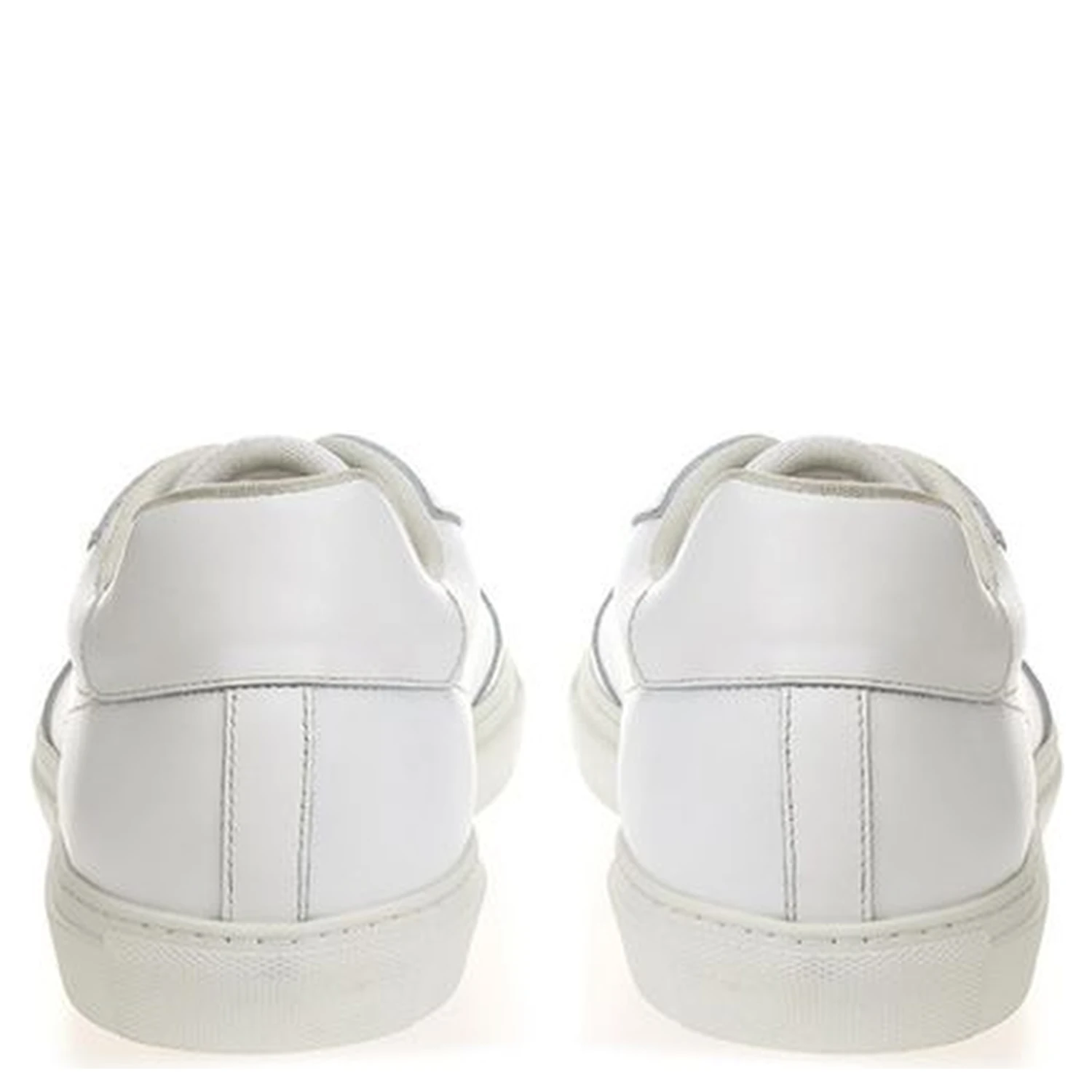 White Leather Low Top Sneakers