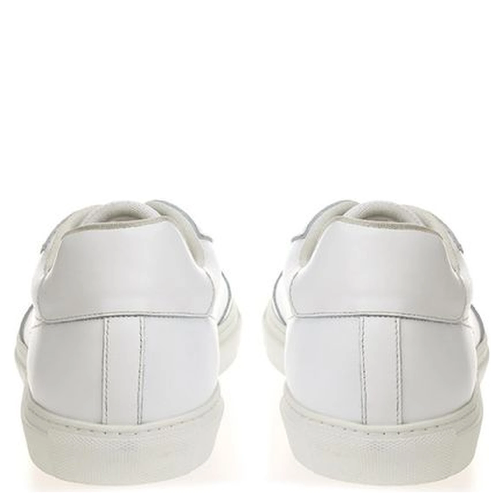 White Leather Low Top Sneakers