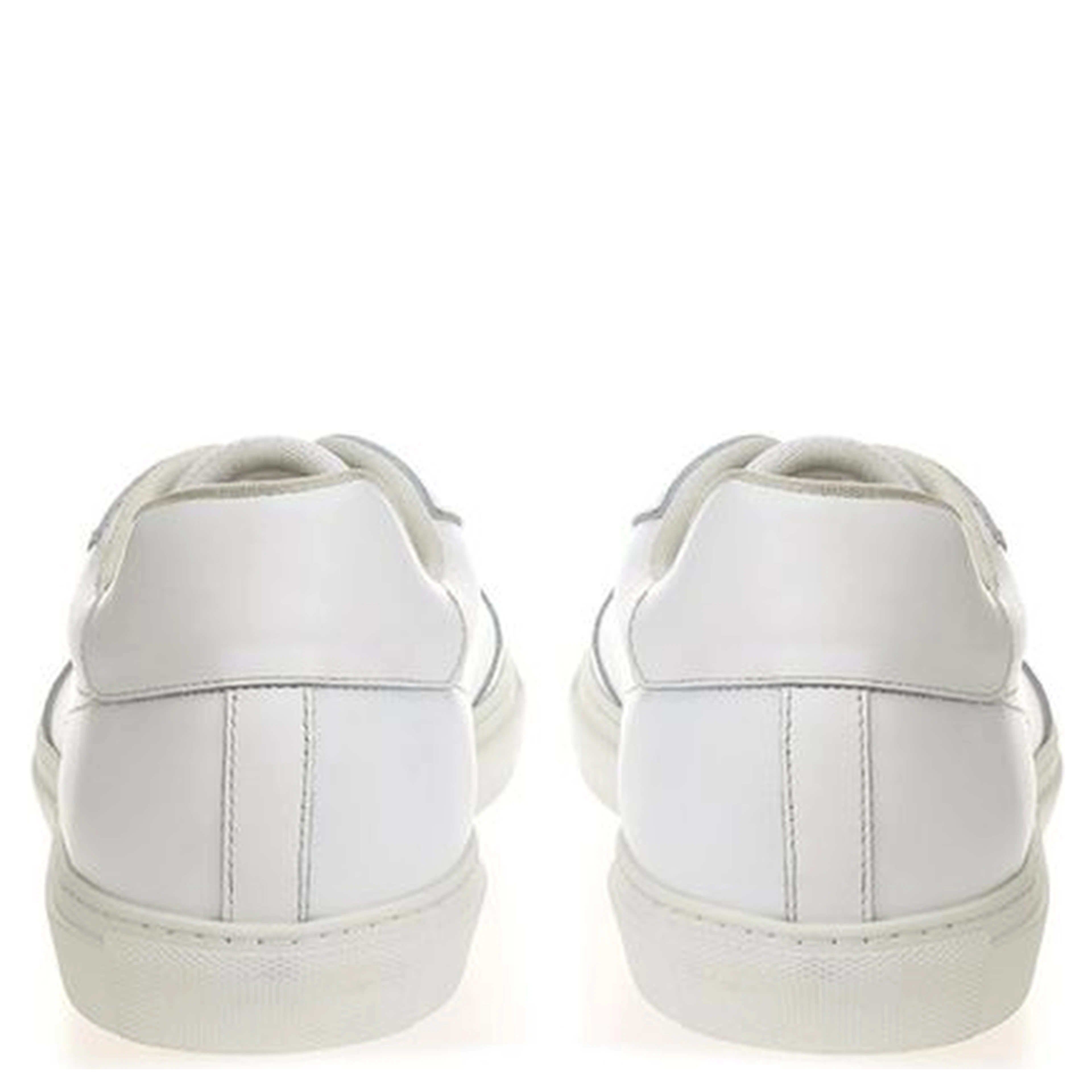 White Leather Low Top Sneakers