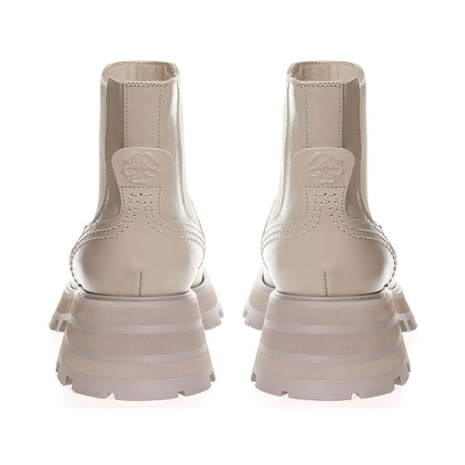 Beige Leather Chelsea Boots