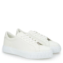White Leather Athletic Sneakers