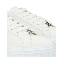 White Leather Athletic Sneakers
