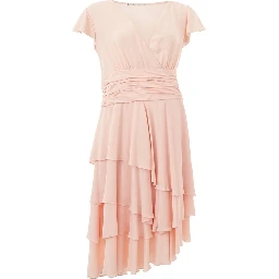 Pink Acetate Casual Dress