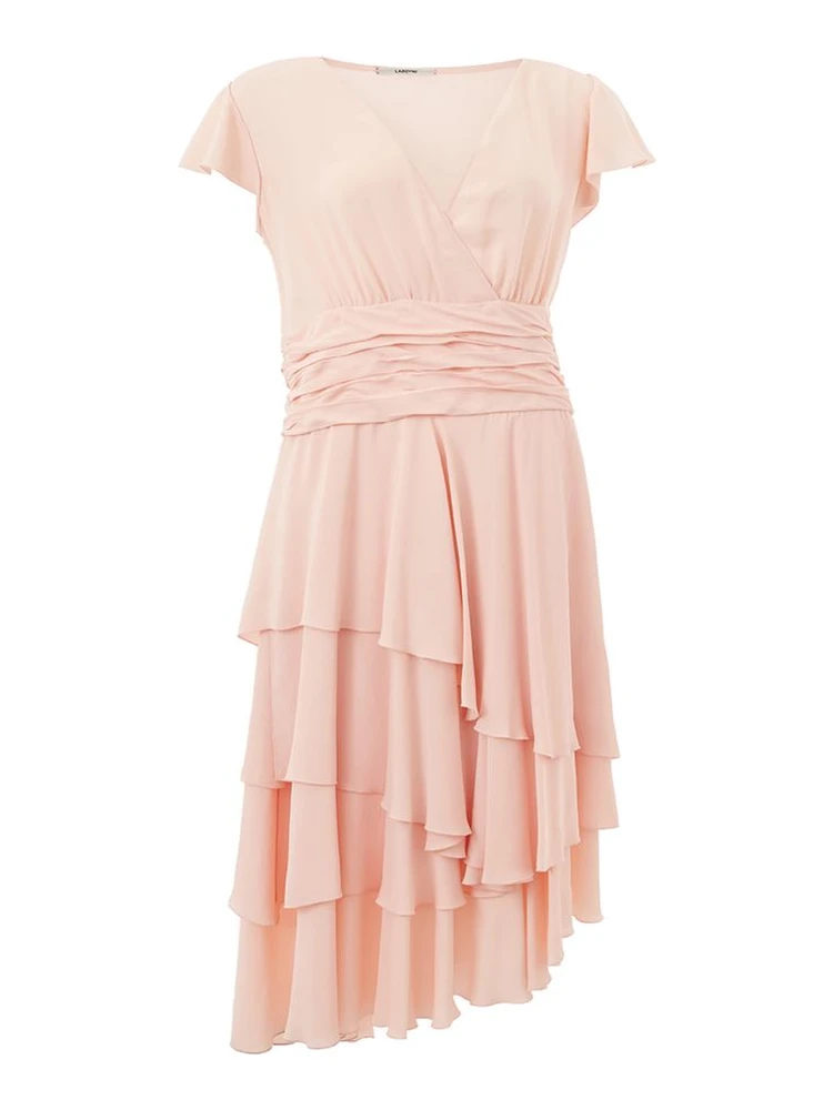 Pink Acetate Casual Dress