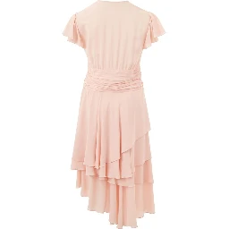 Pink Acetate Casual Dress