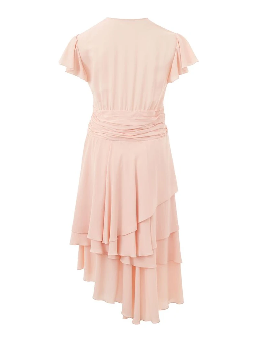 Pink Acetate Casual Dress