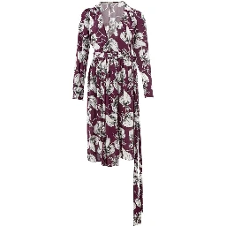 Purple Viscose Casual Dress