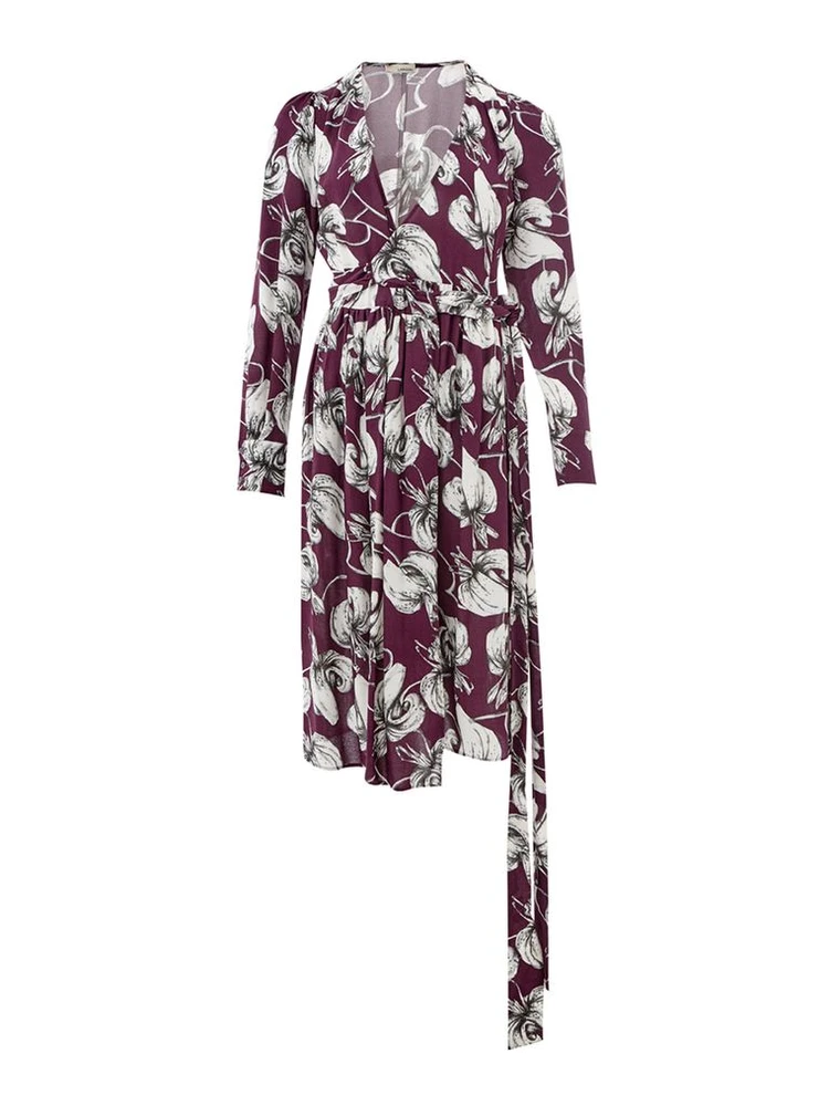Purple Viscose Casual Dress