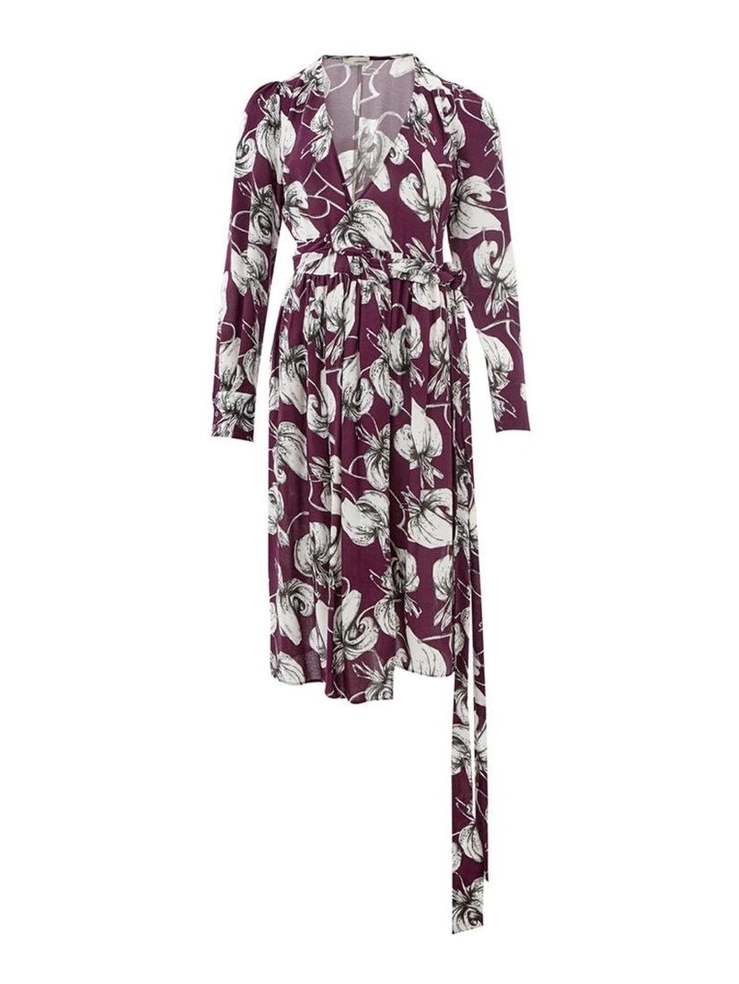 Purple Viscose Casual Dress