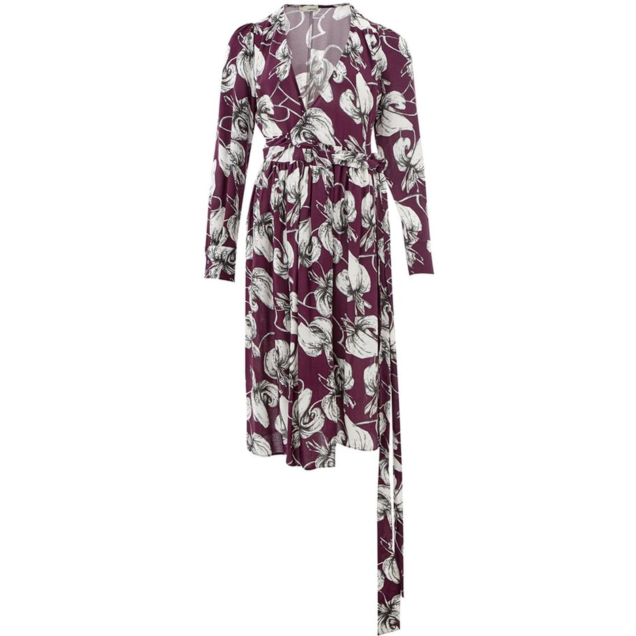 Purple Viscose Casual Dress