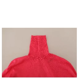 Pink Solid Long Sleeve Turtle Neck Casual Sweater