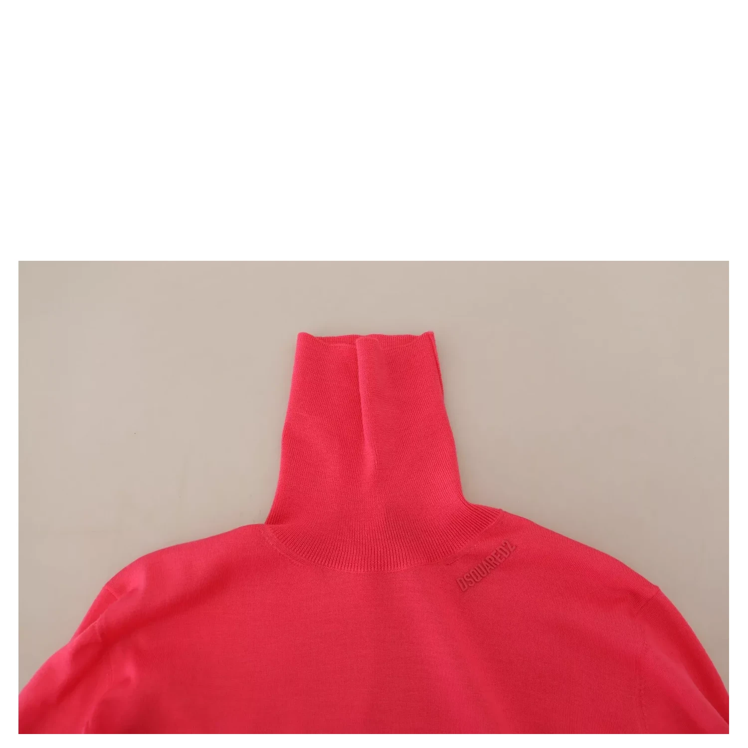 Pink Solid Long Sleeve Turtle Neck Casual Sweater