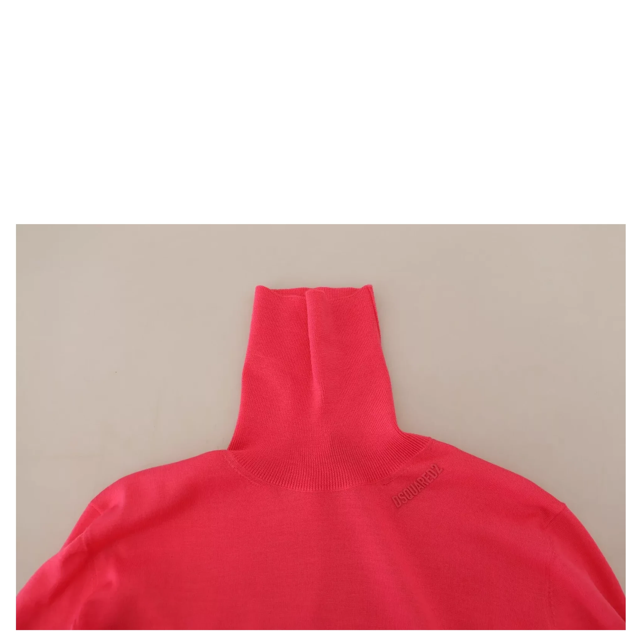 Pink Solid Long Sleeve Turtle Neck Casual Sweater