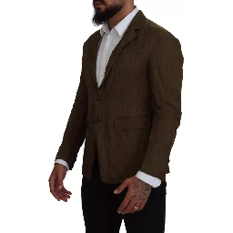 Green Single Breasted Men Coat Blazer Jacket