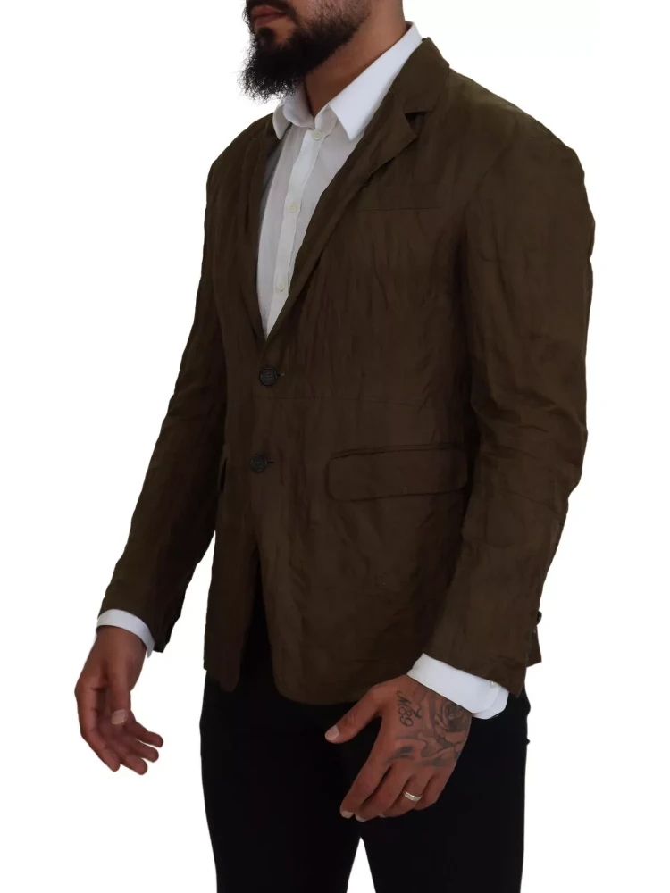 Green Single Breasted Men Coat Blazer Jacket alternative