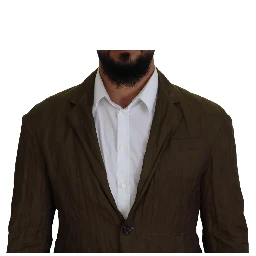 Green Single Breasted Men Coat Blazer Jacket