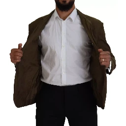 Green Single Breasted Men Coat Blazer Jacket