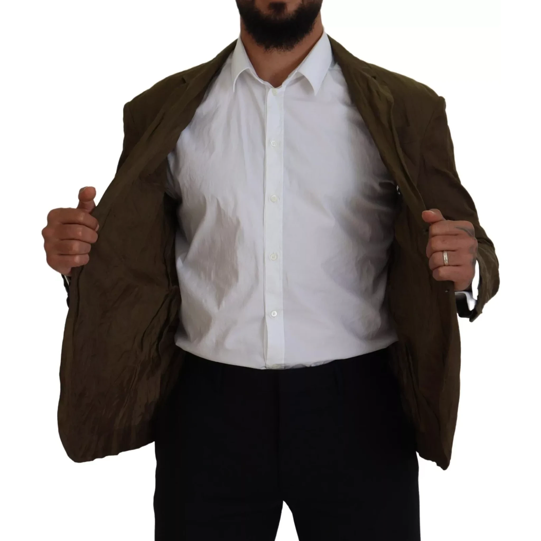 Green Single Breasted Men Coat Blazer Jacket