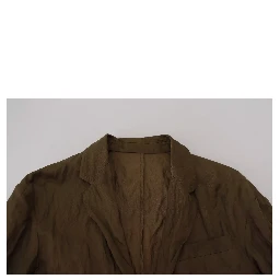 Green Single Breasted Men Coat Blazer Jacket