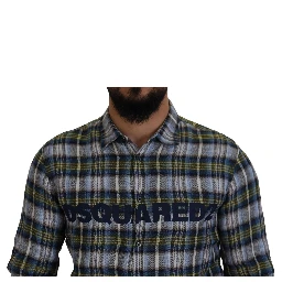 Multicolor Checkered Casual Men Long Sleeves Shirt