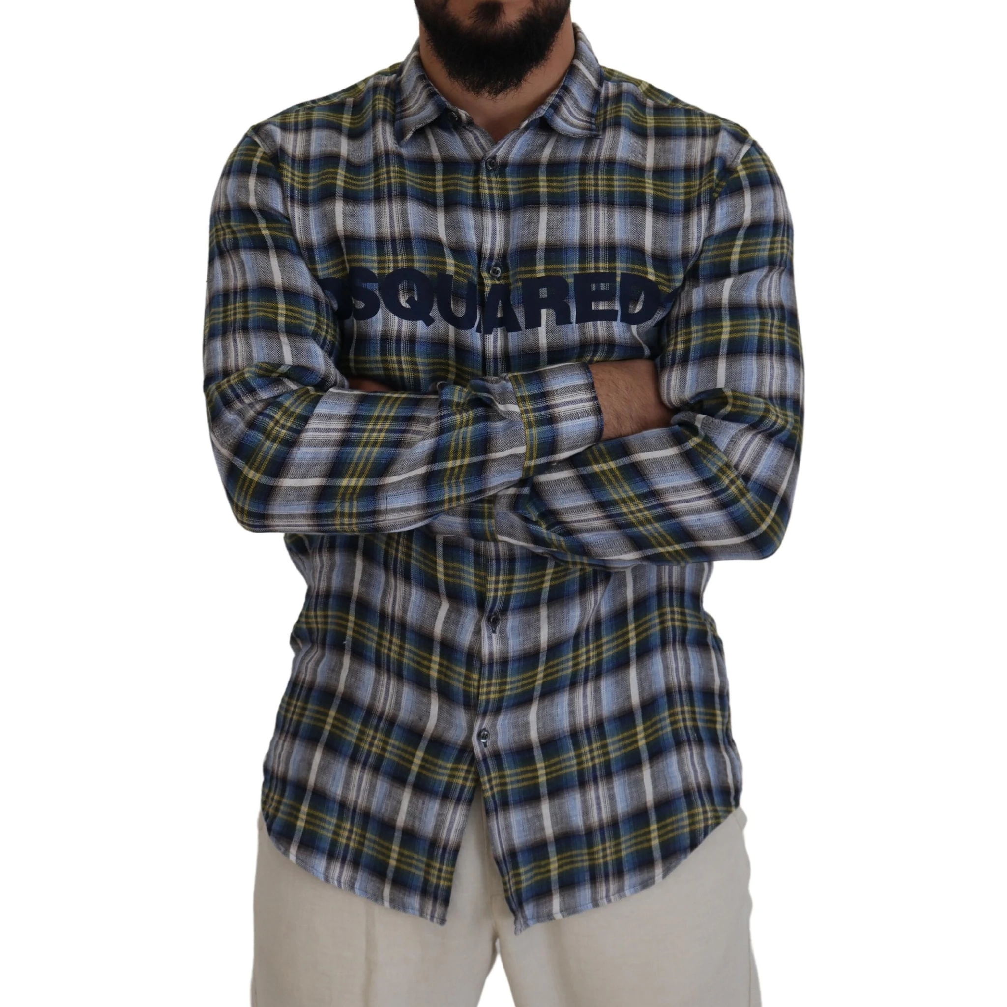 Multicolor Checkered Casual Men Long Sleeves Shirt