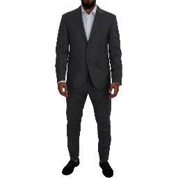 Gray Wool Single Breasted 2 Piece CIPRO Suit