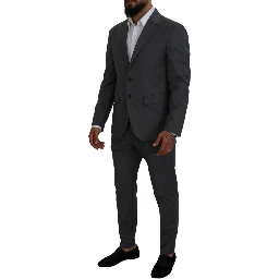Gray Wool Single Breasted 2 Piece CIPRO Suit