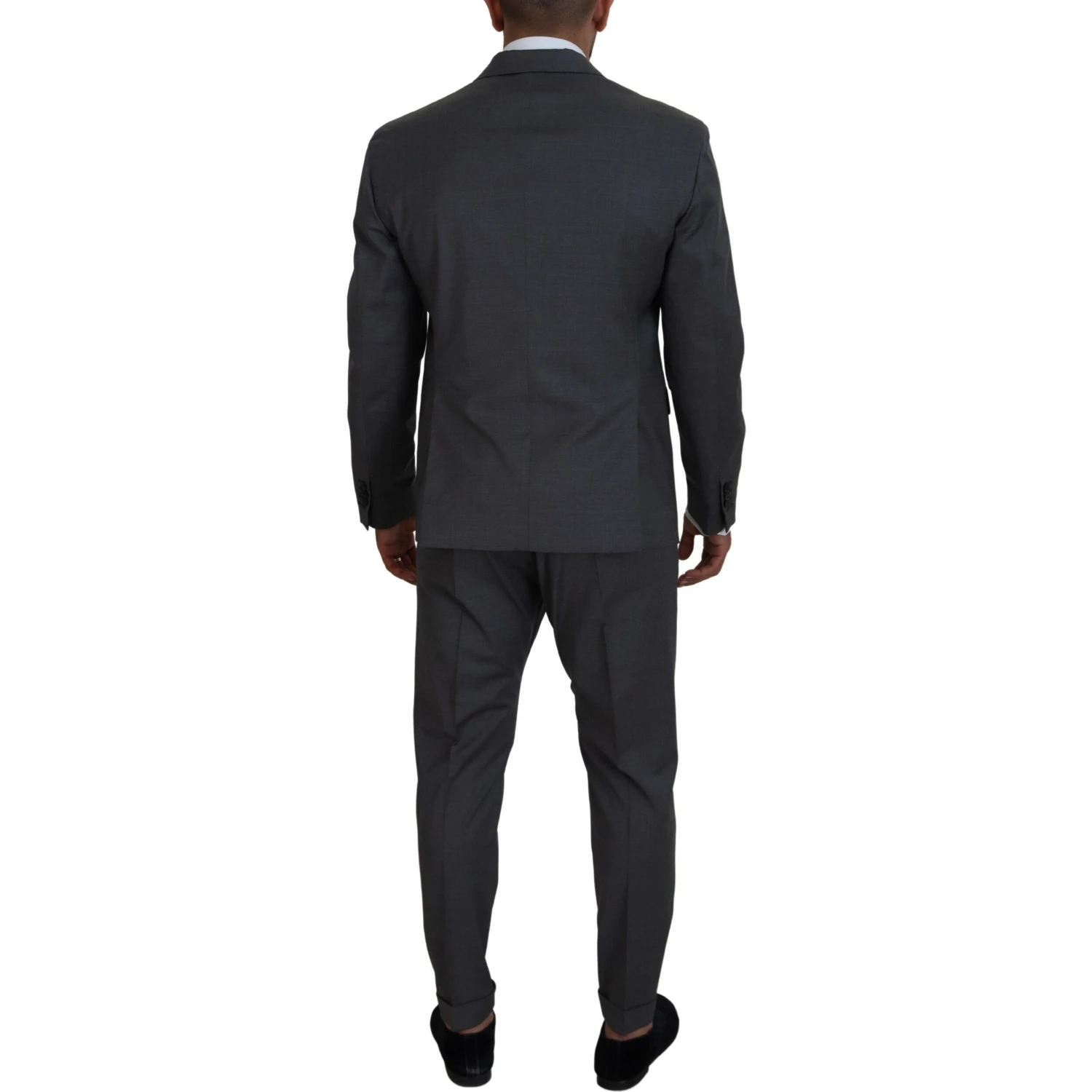 Gray Wool Single Breasted 2 Piece CIPRO Suit