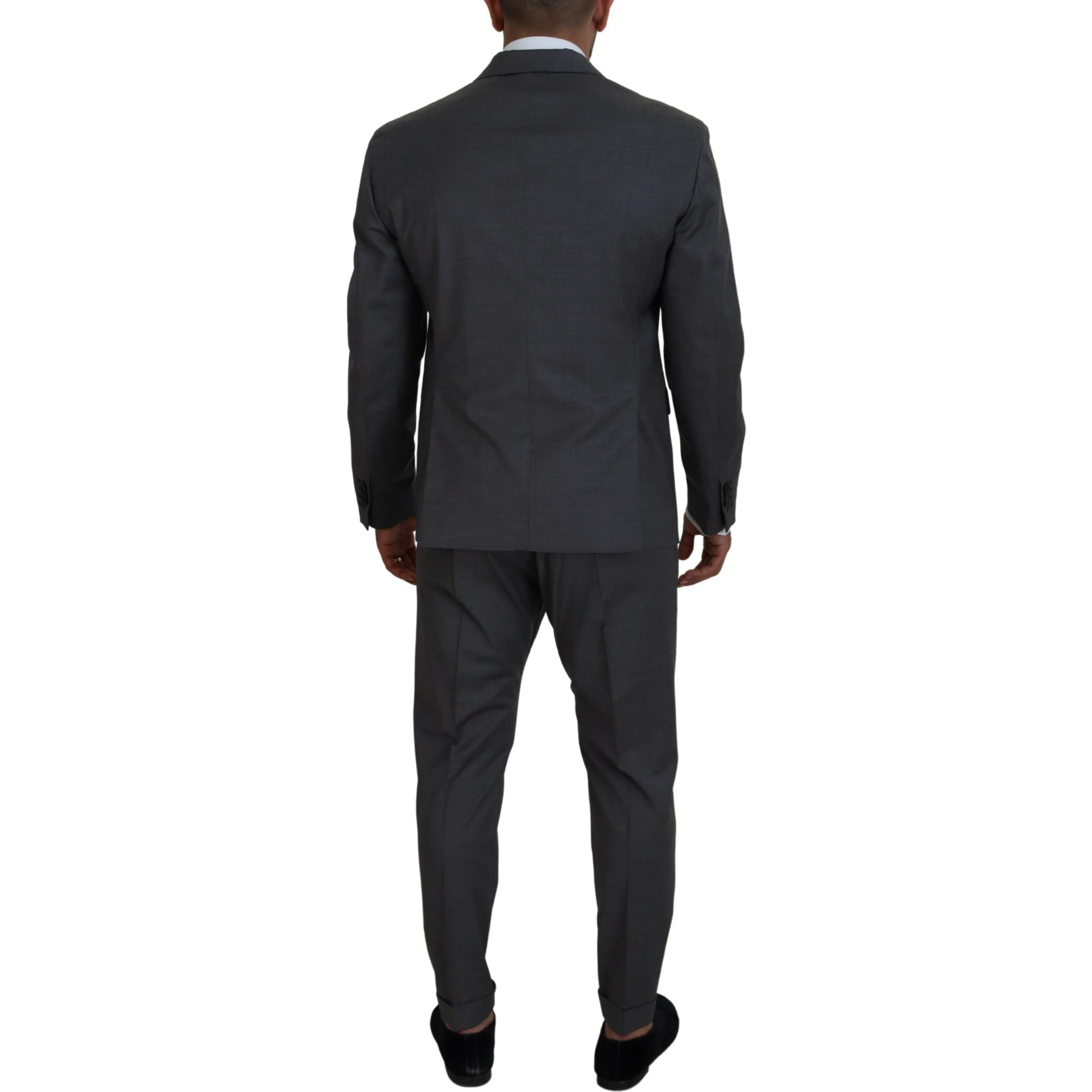 Gray Wool Single Breasted 2 Piece CIPRO Suit