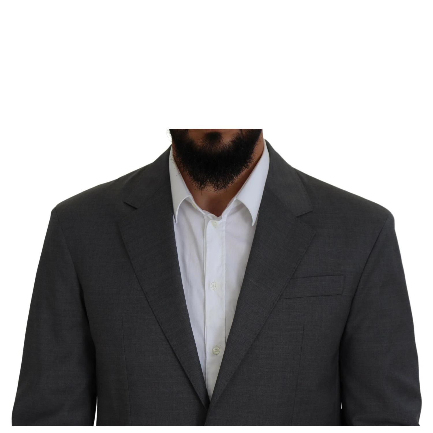 Gray Wool Single Breasted 2 Piece CIPRO Suit