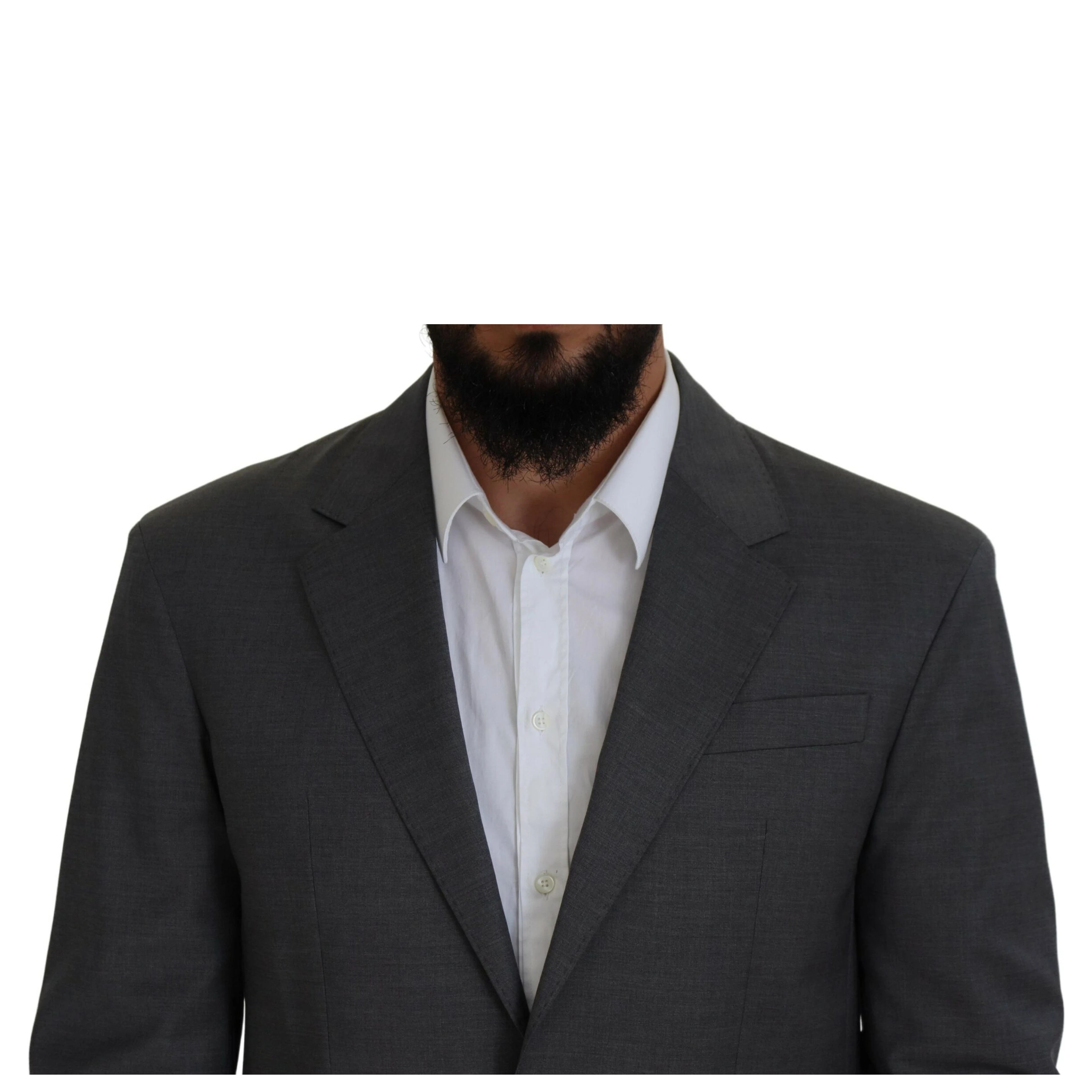 Gray Wool Single Breasted 2 Piece CIPRO Suit