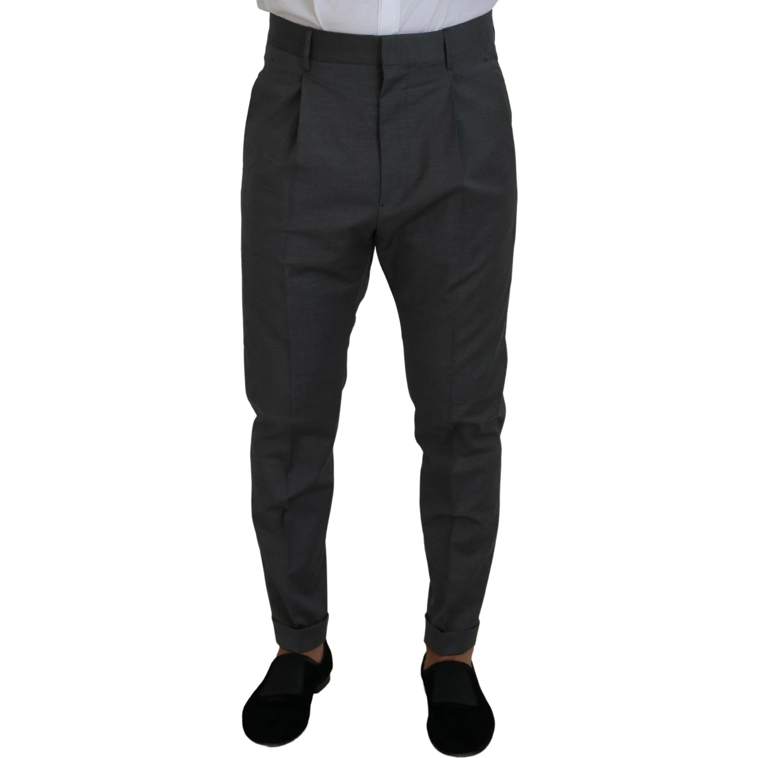 Gray Wool Single Breasted 2 Piece CIPRO Suit