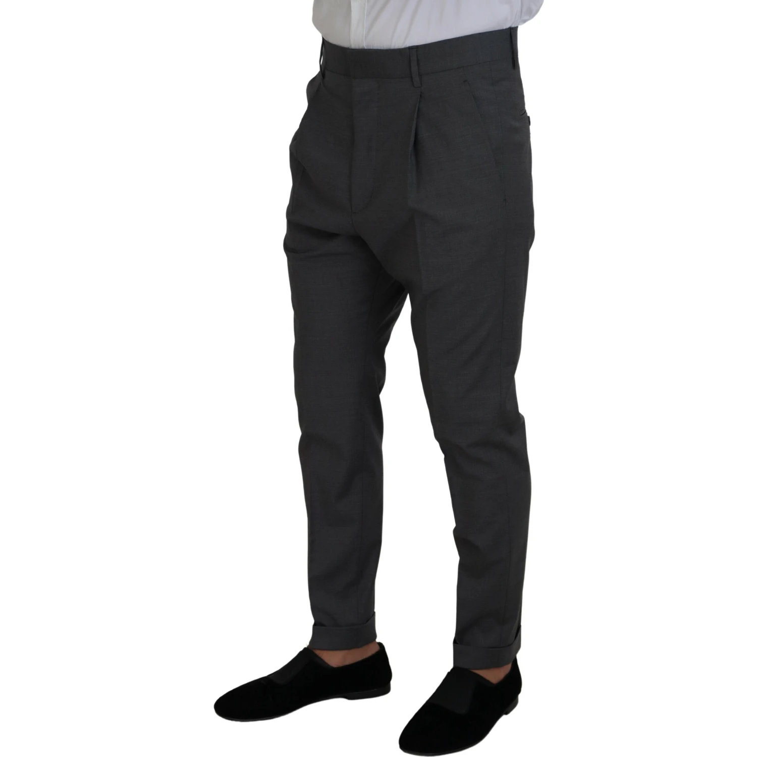 Gray Wool Single Breasted 2 Piece CIPRO Suit
