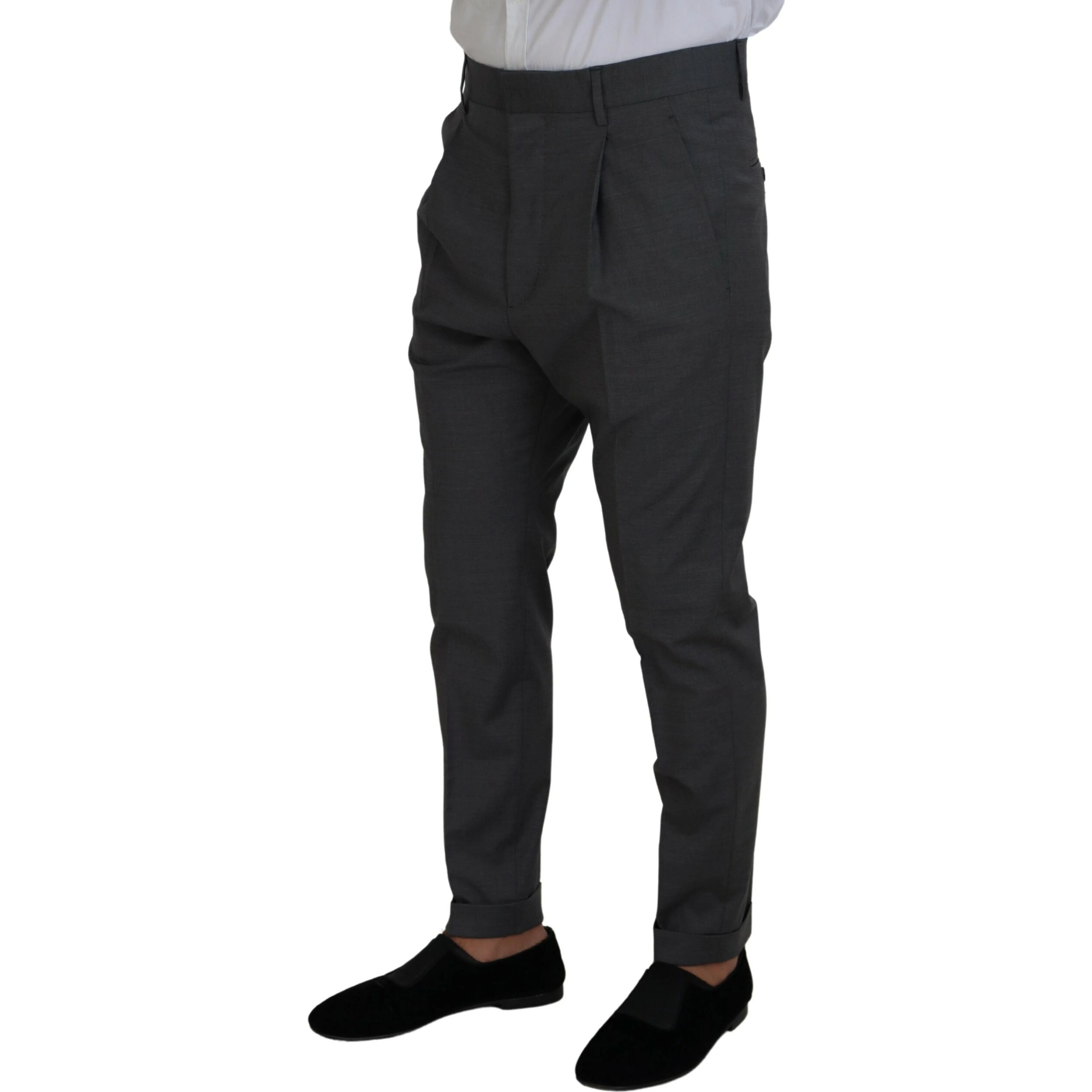 Gray Wool Single Breasted 2 Piece CIPRO Suit