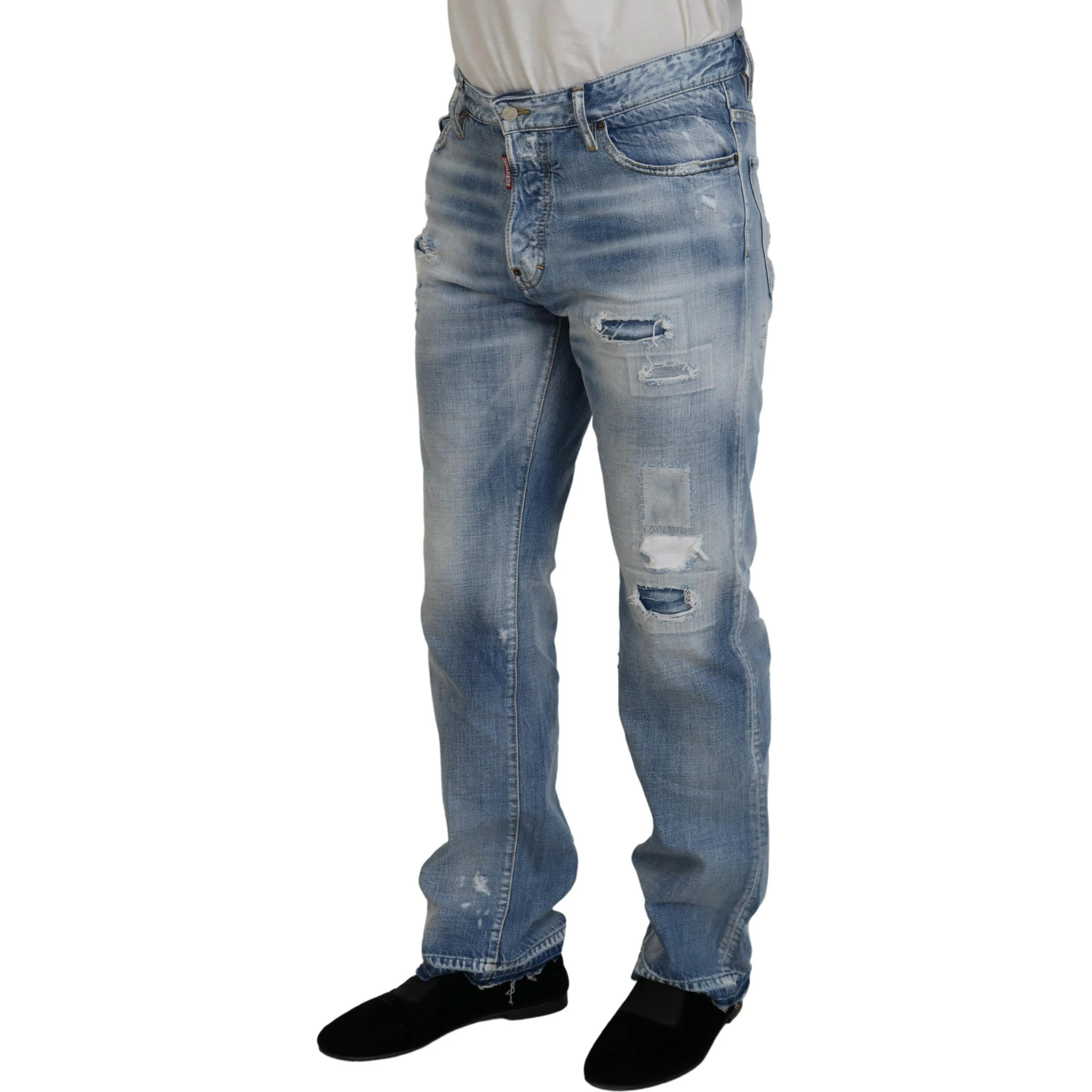 Blue Washed Straight Fit Men Casual Denim Jeans