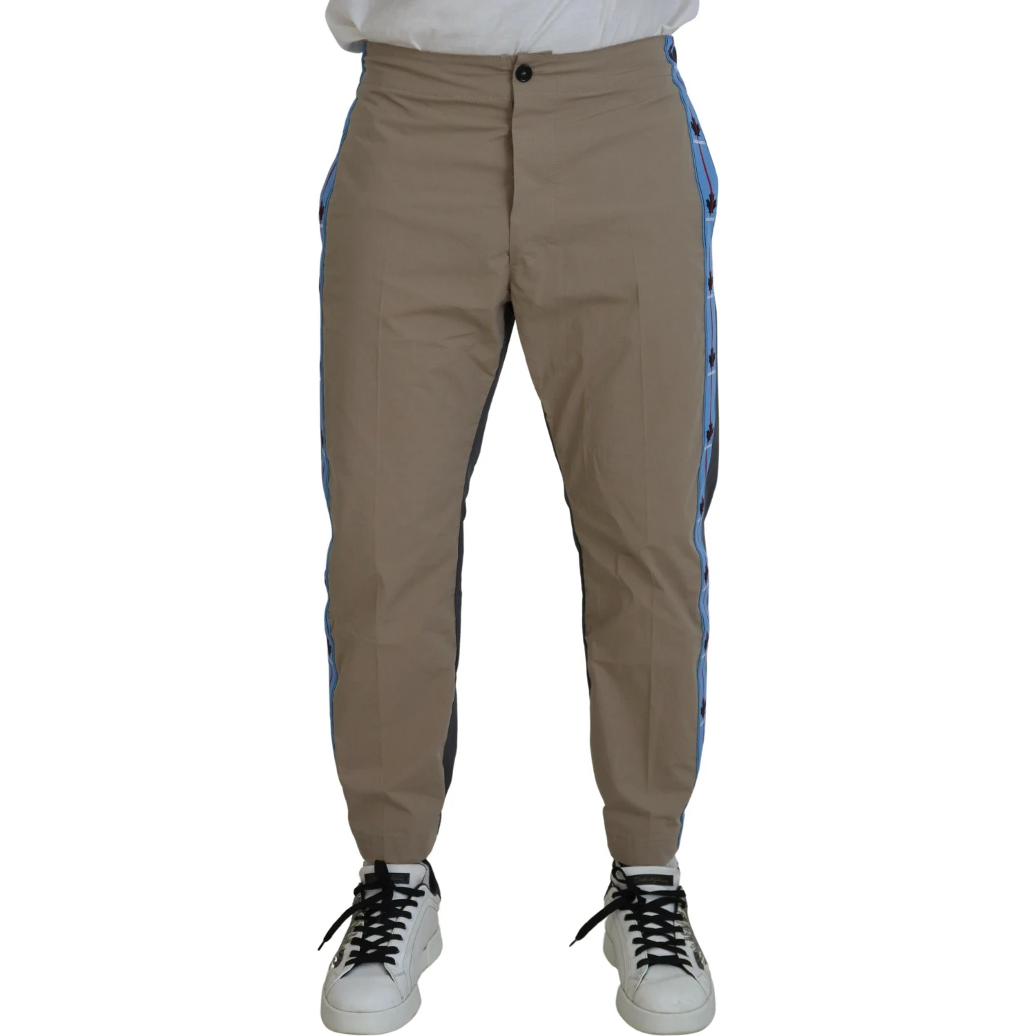 Cotton Brown Gray Two Tone Men Casual Pants