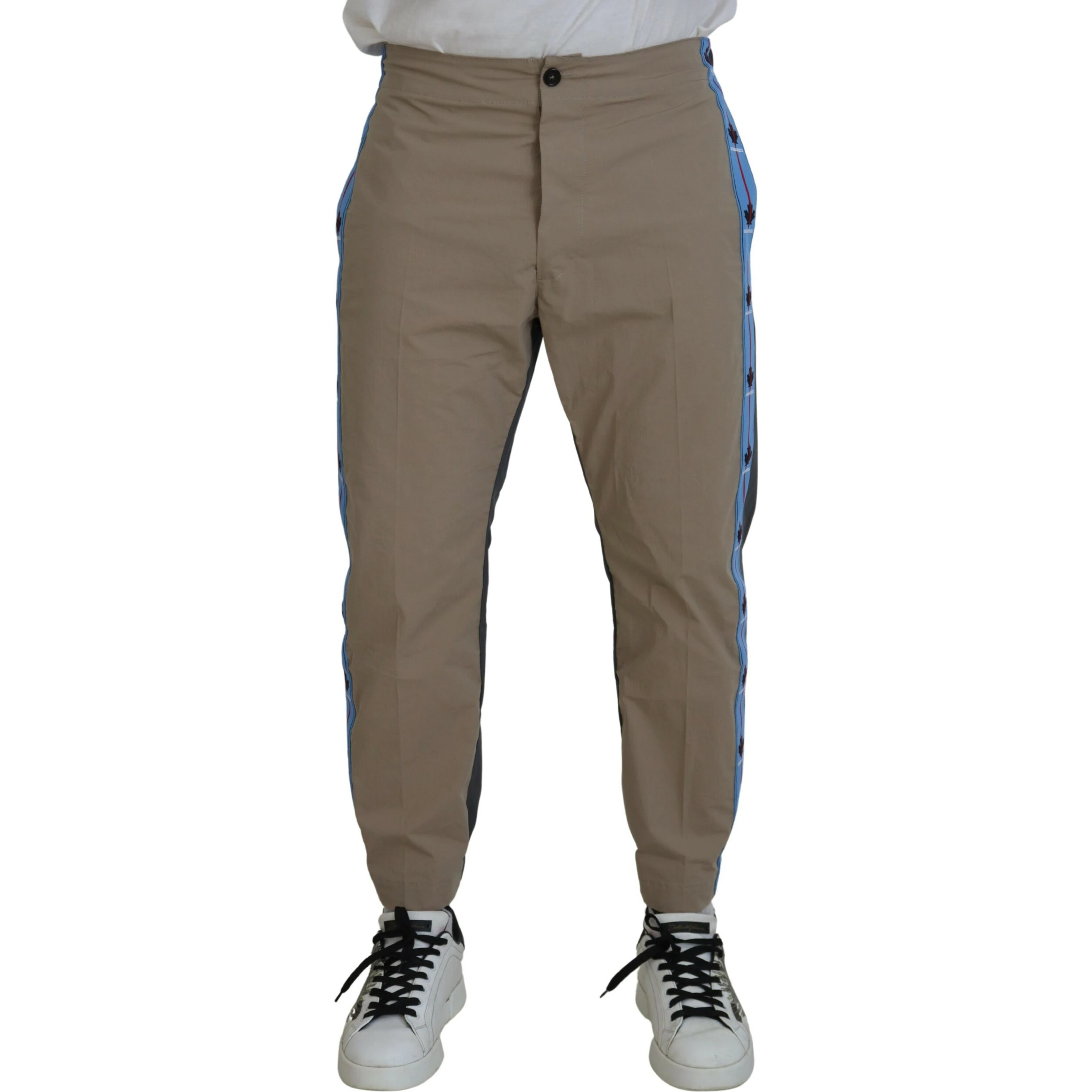 Cotton Brown Gray Two Tone Men Casual Pants