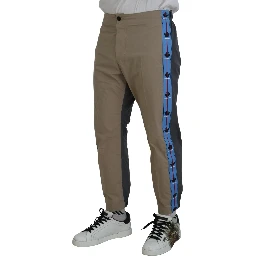 Cotton Brown Gray Two Tone Men Casual Pants
