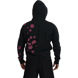 Black Tie Dye Cotton Hooded Sweatshirt Sweater